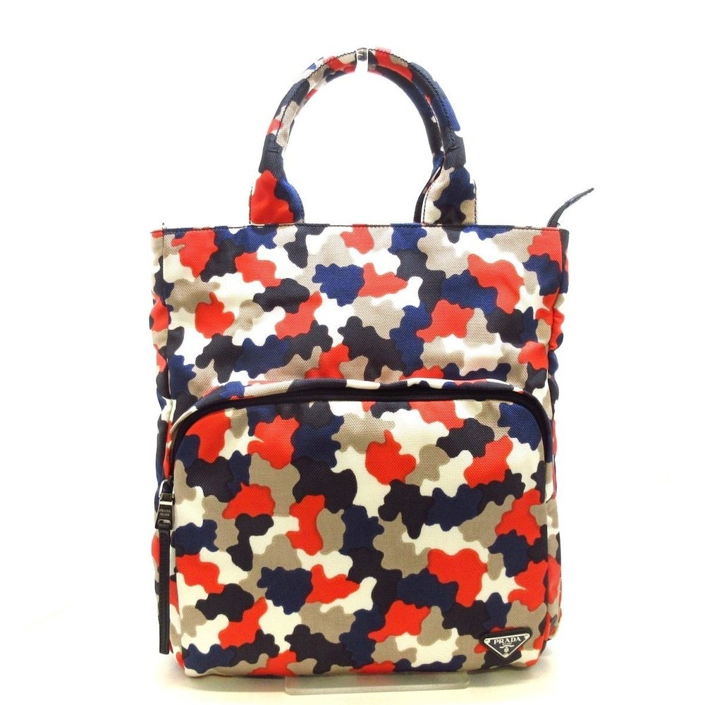 Prada Handbag Dark Navy Orange Multi